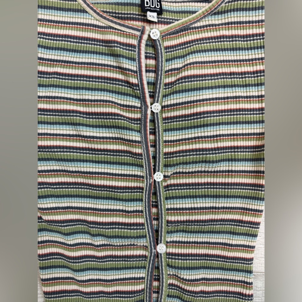 BDG Multicolor Striped Ribbed Top - Picture 4 of 4